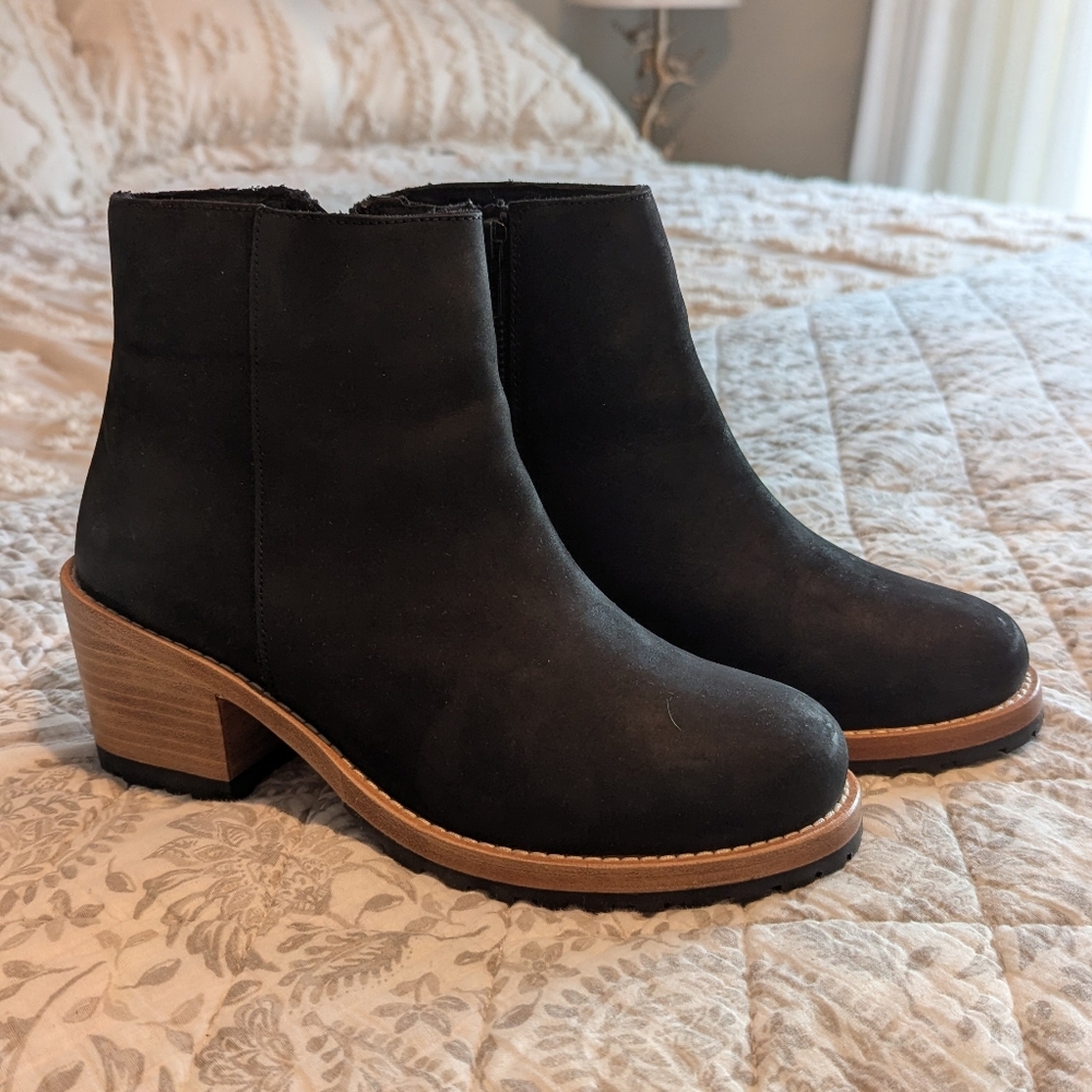 Portland leather boots black ankle boots 7.5